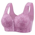 thumbnail image 1 of Npasoilc Front Closure Lace Bra for Women Wirefree Push Up Seamless Breathable Thin Comfortable Daily Underwear, 1 of 8