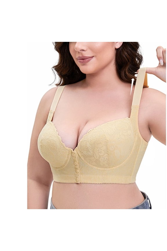Front Closure Leopard-Print Bras for Women Abcdefg Cup Wireless Push-Up Side Coverage Anti-Sagging Full Coverage Comfortable Daily Wear Lingerie