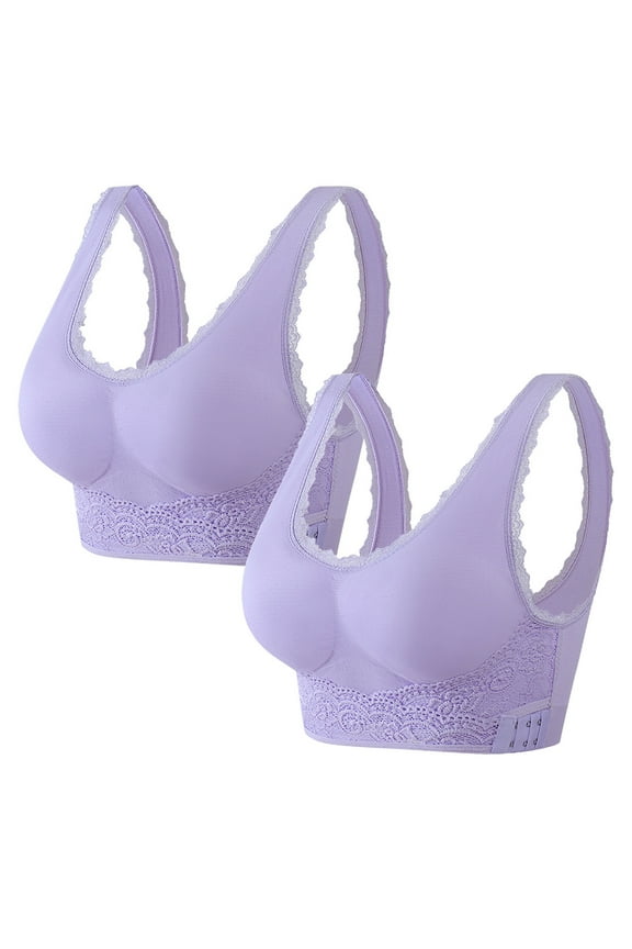 Front Cross Side Buckle Lace Bras For Women Seamless Sports Yoga Push Up Bra Full Coverage Front Closure Lift Bras Stretchy Comfortable Everyday Bras