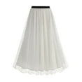 thumbnail image 1 of Npasoilc Gauze A-Line Skirts for Women High Elastic Waist Layered Flowy Ruffle Hem Skirt Lightweight Breathable Midi Skirt Casual Loose Party Skirts, 1 of 9