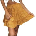 thumbnail image 1 of Npasoilc High Waist Ruffled Floral Print A-Line Short Skirt for Women Half Skirt, 1 of 6