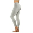 thumbnail image 1 of Npasoilc High Waist Yoga Sweatpants for Women Solid Color Stretch Leggings Elastic High Waist Length Trousers,Gray, 1 of 9