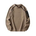 thumbnail image 1 of Npasoilc Hoodless Sweatshirts for Men Fall Wintrer Sidea Zipper Round Neck Pullover Blouse Loose Warm Velvet T-Shirts Casual Blouse Tops, 1 of 7