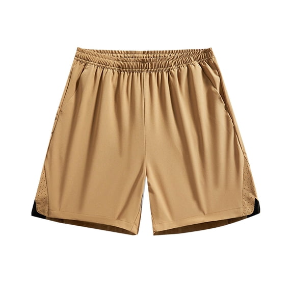 Npasoilc Ice-Silk Athletic Shorts for Men Drawstring Inside Elastic Waist Cooling Shorts Side Mesh Breathable Gym Workout Shorts Casual Quick-Dry Running Shorts