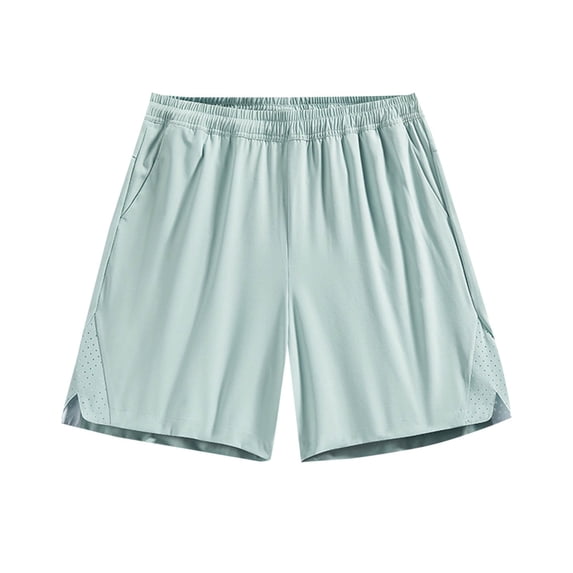 Npasoilc Ice-Silk Athletic Shorts for Men Drawstring Inside Elastic Waist Cooling Shorts Side Mesh Breathable Gym Workout Shorts Casual Quick-Dry Running Shorts