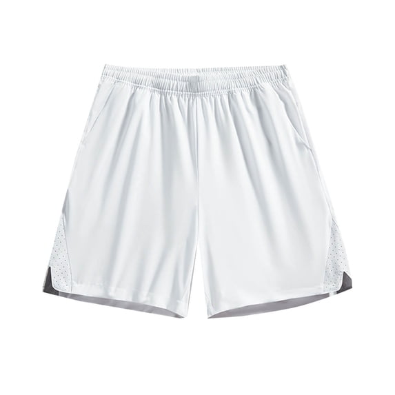 Npasoilc Ice-Silk Athletic Shorts for Men Drawstring Inside Elastic Waist Cooling Shorts Side Mesh Breathable Gym Workout Shorts Casual Quick-Dry Running Shorts