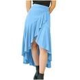 thumbnail image 1 of Npasoilc Irregular Ruffle Elastic Waist Skirt for Women Summer Solid Pleated Half Skirt, 1 of 9