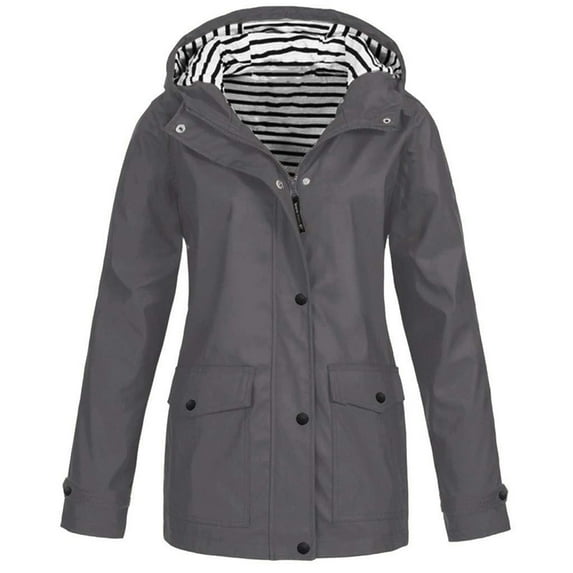 Npasoilc Jackets For Women Casual Hoodie Full Zip Fall Coat With Pockets Waterproof Rain Jacket Trench Coats Travel Jacket Cycling Jacket