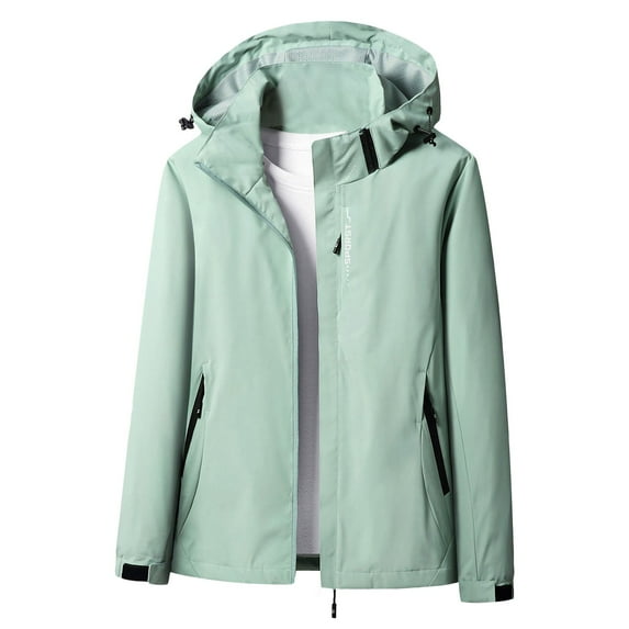 Npasoilc Jackets For Women Waterproof Rain Jacket Casual Hoodie Full Zip Travel Jacket With Pockets Trench Coats Cycling Jacket Fall Coat