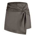 thumbnail image 1 of Npasoilc Kinked Pleated Irregular Short Skirt Pants for Women Suede Solid Half Skirt Pants, 1 of 4