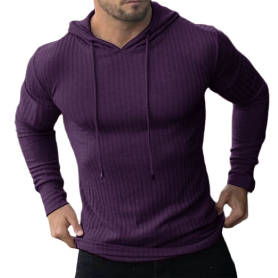 Npasoilc Knitted Hooded Sweatshirts for Men Drawstring Pullover Tops Thin Breathable Fitness Hooded Blouse Casual Loose Hoodies