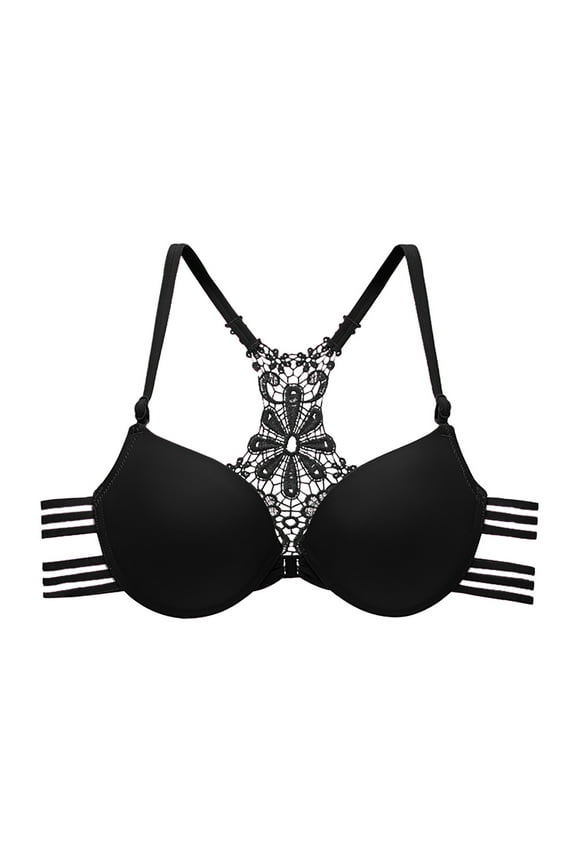 Lace Racerback Bras For Women No Underwire Sports Yoga Push Up Bra Full Coverage Bras Stretchy Comfortable Everyday Bras Seamless Bras