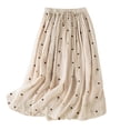thumbnail image 1 of Npasoilc Lined Maxi Skirt for Women High Waist Elastic Plus Size Linen Flow skirt Flared Hem Half Skirt, 1 of 6