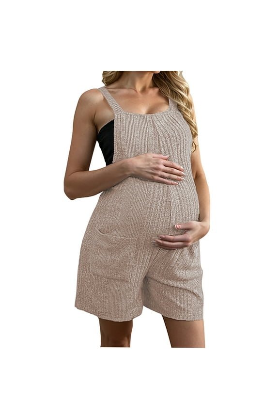 Maternity Shorts Jumpsuits For Women Casual Soft Pregnant Sleeveless Athletic Romper Workout Yoga Jumpsuits Shorts Tank Top Short Jumpsuit