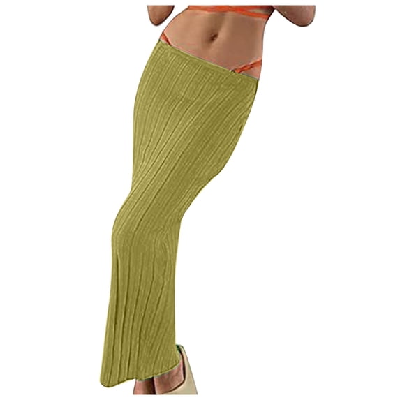 Npasoilc Mid Length Skirt for Women Versatile Home Resort Beach Casual Half Skirt