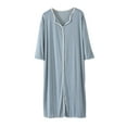 thumbnail image 1 of Npasoilc Nightgowns for Women Summer Modal Short Sleeve V-Neck Pajama Dresses Soft Lightweight Nightdress Casual Loose Homewear Midi Dresses, 1 of 4