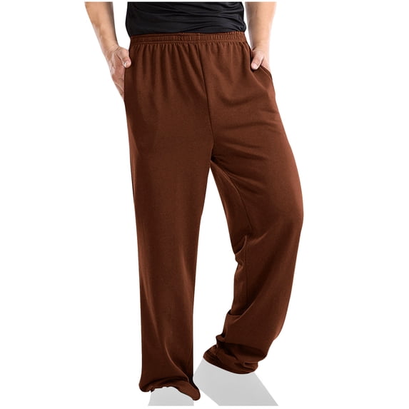 Npasoilc Pants for Men Elastic Waist Straight-Leg Athletic Jogger Breathable Trousers Solid Color Casaul Loose Sweatpants with Pockets