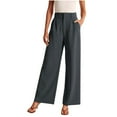 thumbnail image 1 of Npasoilc Pants for Women Wide Leg Dress Pants High Waisted Loose Fit Business Casual Work Trousers Long Straight Suit Pants, 1 of 6