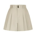 thumbnail image 1 of Npasoilc Pleated Skirt Pants with Built-in Shorts for Women Solid Color Knee Length Casual Half Skirt Pants, 1 of 6