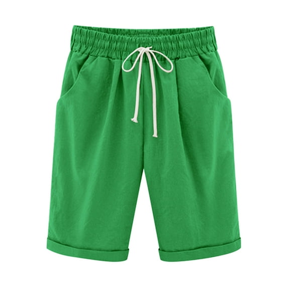 Npasoilc Plus Size Bermuda Shorts For Women With Drawstring Elastic Waist Knee Length Curvy Loose Fit Casual Walking Exercise Shorts Athletic Shorts Jogger Sweat Shorts