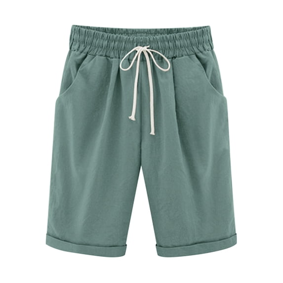 Npasoilc Plus Size Bermuda Shorts For Women With Drawstring Elastic Waist Knee Length Curvy Loose Fit Casual Walking Exercise Shorts Athletic Shorts Jogger Sweat Shorts