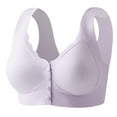thumbnail image 1 of Npasoilc Plus Size Front Closure Bra for Women Seamless Ice Silk Wirefree Push Up Breathable Racerback Comfortable, 1 of 3