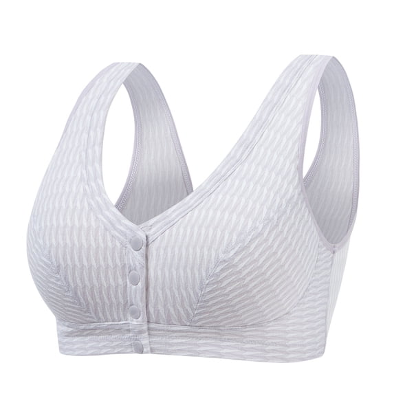 Npasoilc Plus Size Front Closure Bras For Women Front Button No Underwire Sports Yoga Push Up Bra Full Coverage Bras Stretchy Comfortable Everyday Bras