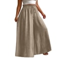 thumbnail image 1 of Npasoilc Plus Size Wide Leg Sweatpants for Women High Elastic Waist Flowy Palazzo Pants Loose Baggy Pants Bottoms,Beige, 1 of 6
