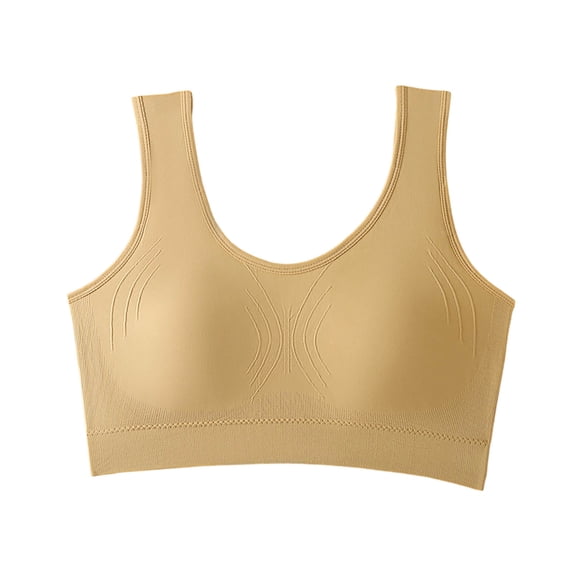 Npasoilc Racerback Bra for Women Wirefree Fixed Cups Tube Top Style Wide Shoulder Strap Comfortable Daily Underwear