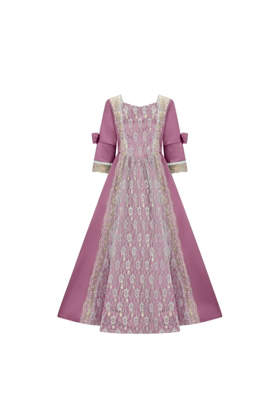 Vintage Dress For Women Gothic Dress Lace Patch Medieval Wedding Dress Halloween Cosplay Gothic Gown Princess Dress Peasant Modest Dresses Formal Dress