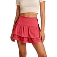 thumbnail image 1 of Npasoilc Ruffled Mini Skirts for Women High Waist Cake Mini Skirt Summer Casual A-Line Ruffled Tiered Skorts Flowy Half Skirt, 1 of 5