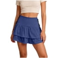 thumbnail image 1 of Npasoilc Ruffled Mini Skirts for Women High Waist Cake Mini Skirt Summer Casual A-Line Ruffled Tiered Skorts Flowy Half Skirt, 1 of 5