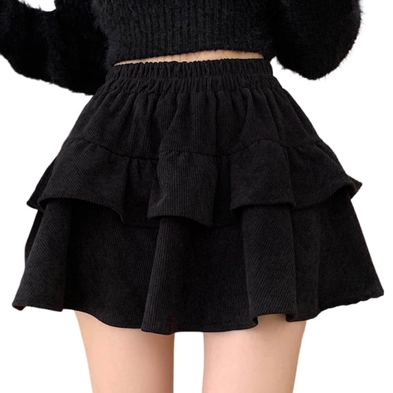 Npasoilc Ruffled Mini Skirts for Women High Waist Cake Mini Skirt Summer Casual A-Line Ruffled Tiered Skorts Flowy Half Skirt
