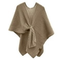 thumbnail image 1 of Npasoilc Shawl Wrap Cape Sweaters for Women Fall Winter Cross Front Hollowed-out Cape Sweater Solid Color Casual Knitted Sweaters, 1 of 5