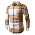 thumbnail image 1 of Npasoilc Shirts for Men Button Down Long Sleeve Turndown Collar T-Shirts Lightweight Breathable Blouse Tops Plaid Printed Casual Loose T-Shirts, 1 of 3