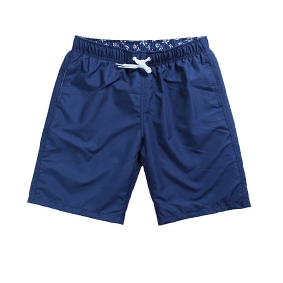 Npasoilc Shorts for Men Drawstring Elastic Waist Surfing Beach Quick-dry Solid Color Casual Beach Shorts