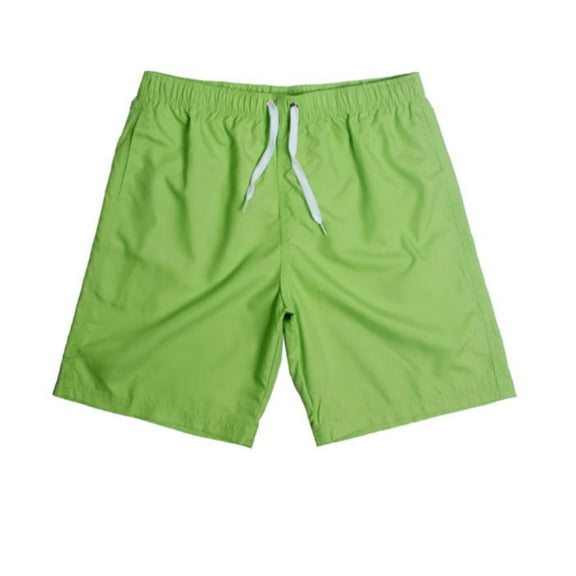 Npasoilc Shorts for Men Drawstring Elastic Waist Surfing Beach Quick-dry Solid Color Casual Beach Shorts