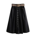 thumbnail image 1 of Npasoilc Skirts For Women Casual Elastic Waist Flared A Line Midi Skirt Comfy Maxi Skirts Long Skirt Trendy Fall Skirt Athletic Skirt, 1 of 5