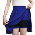 thumbnail image 1 of Npasoilc Skirts for Women Stretchy High Waist Ruffle Hem Pleated A-line Flowy Skirt Solid Color Casual Mini Skirt, 1 of 5