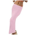 thumbnail image 1 of Npasoilc Skirts for Women Stretchy Knitted Cropped Bodycon Homewear Vacation Beach Skirt Solid Color Casual Slim-Fit Skirt, 1 of 6