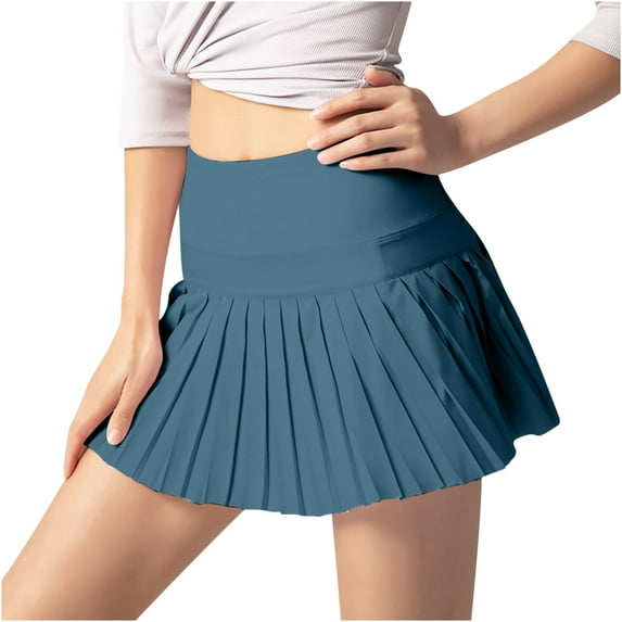 Npasoilc Skorts for Women High Waist Outdoor Tennis Pleated Quick Dry Breathable Athletic Jogger Skirt Solid Color Casual Slim-Fit Mini Skirt