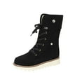 thumbnail image 1 of Npasoilc Snow Boots for Women,Lace-Up Winter Boots Mid-Calf,Fluff Boots with Fleece,and Fur-Lined Casual Boots, 1 of 8