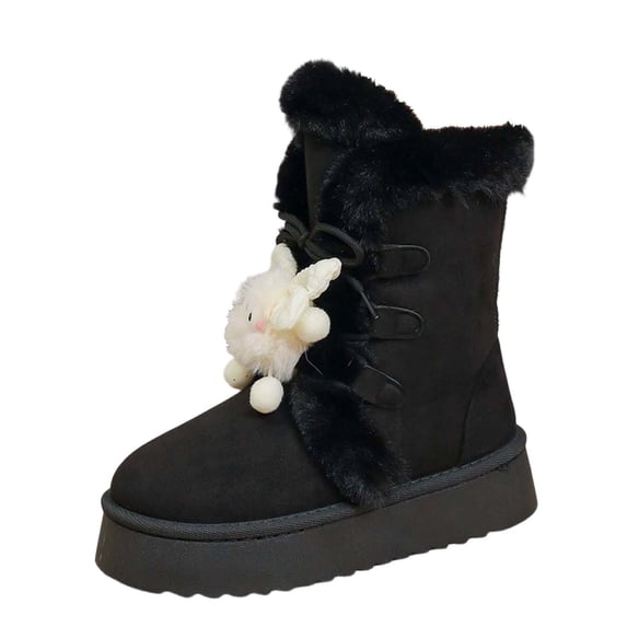 Npasoilc Snow Boots for Women,Winter Boots,Ankle Boots and Fluff Boots With Fleece,Fur Lined Short Boots