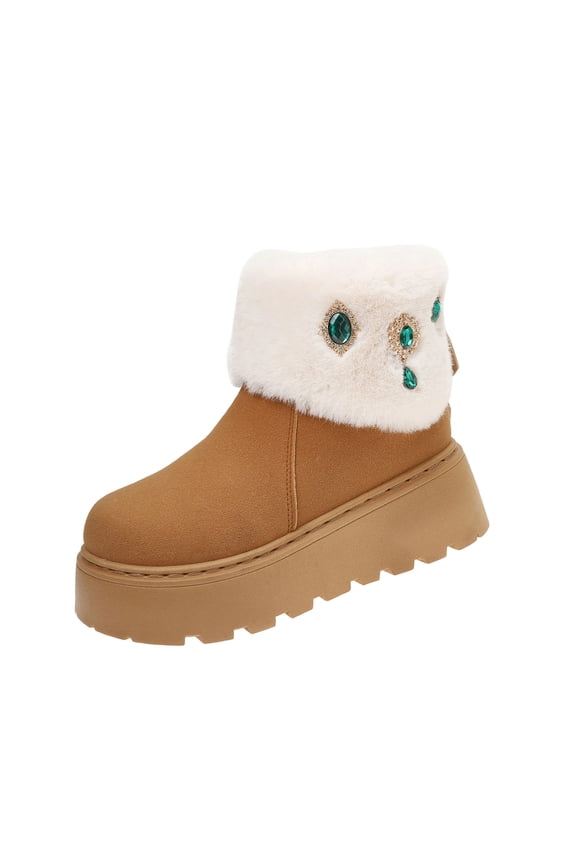 Snow Boots for Women,Winter Boots,Ankle Boots and Fluff Boots With Fleece,Fur Lined Short Boots