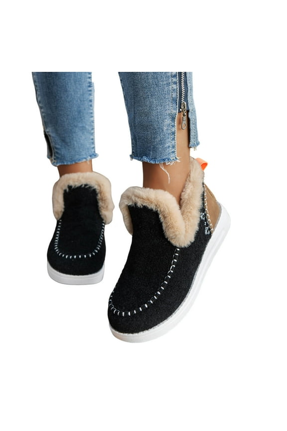 Snow Boots for Women,Winter Boots,Ankle Boots and Fluff Boots With Fleece,Fur Lined Short Boots