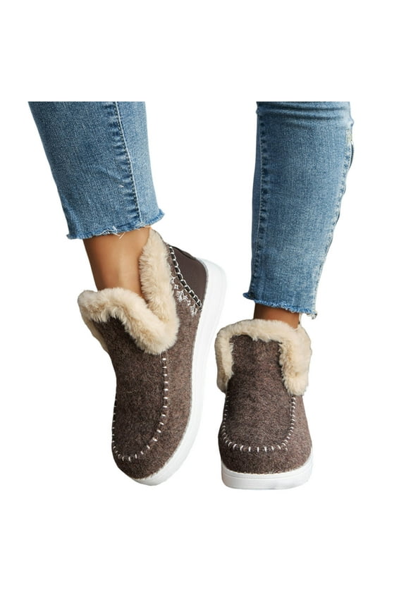 Snow Boots for Women,Winter Boots,Ankle Boots and Fluff Boots With Fleece,Fur Lined Short Boots