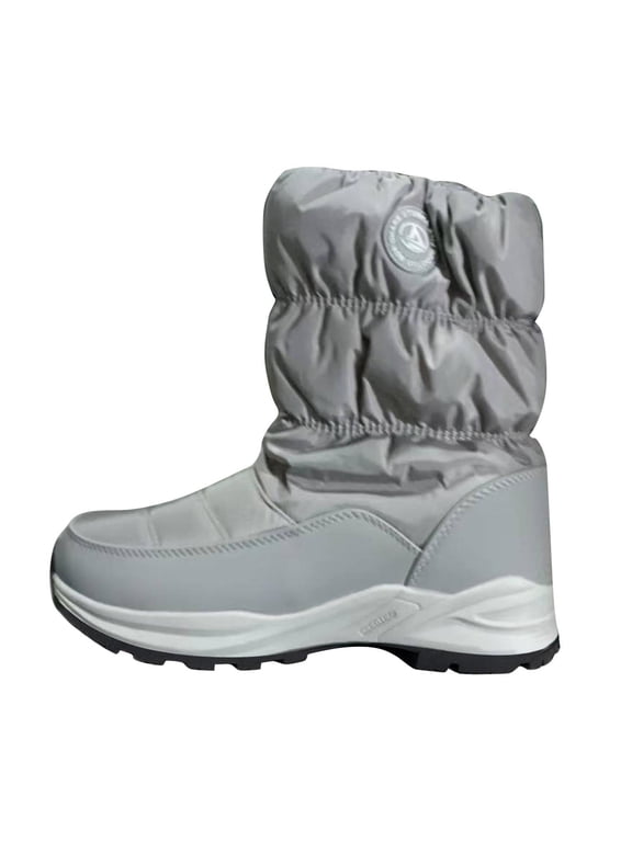 Snow Boots for Women,Winter Boots Mid-Calf,Fluff Boots with Fleece,and Fur-Lined Casual Boots