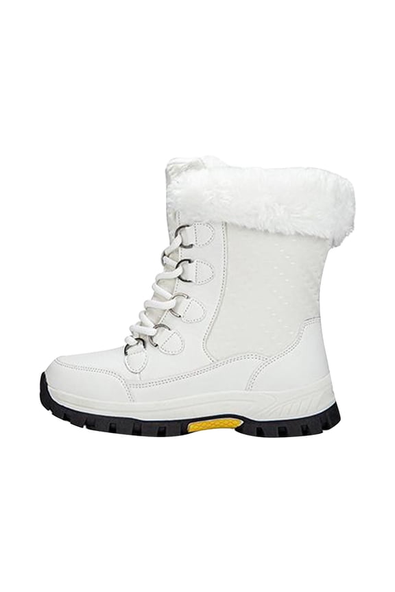 Snow Boots for Women,Winter Boots Mid-Calf,Fluff Boots with Fleece,and Fur-Lined Casual Boots
