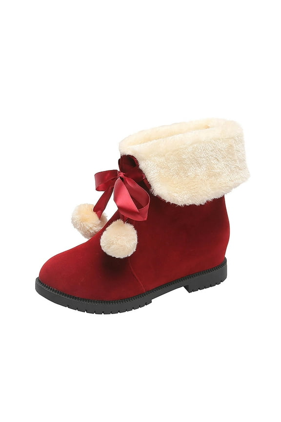 Snow Boots for Women,Winter Boots Mid-Calf,Fluff Boots with Fleece,and Fur-Lined Casual Boots