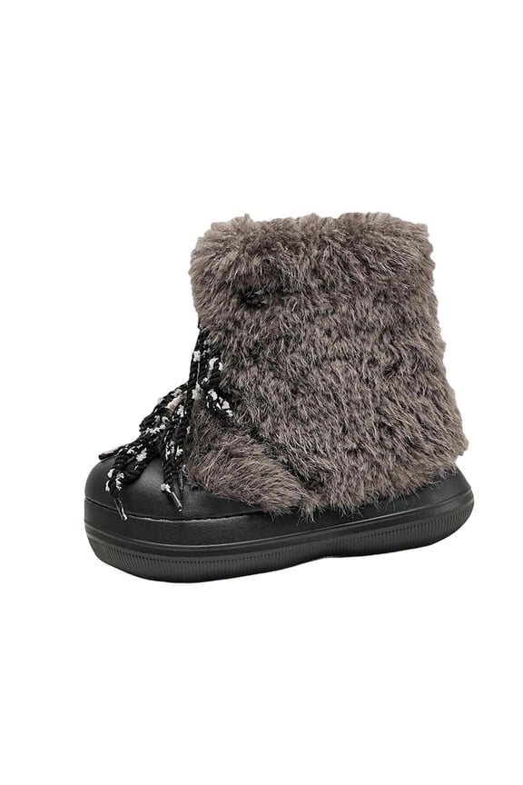 Snow Boots for Women,Winter Boots Mid-Calf,Fluff Boots with Fleece,and Fur-Lined Casual Boots